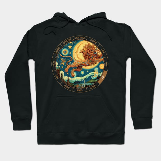 ZODIAC Leo - Astrological LEO - LEO - ZODIAC sign - Van Gogh style - 13 Hoodie by ArtProjectShop